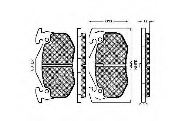Комплект тормозных колодок, дисковый тормоз SPIDAN 30975