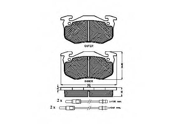Комплект тормозных колодок, дисковый тормоз SPIDAN 31036