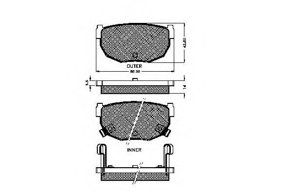 Комплект тормозных колодок, дисковый тормоз SPIDAN 31075