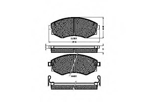 Комплект тормозных колодок, дисковый тормоз SPIDAN 31091