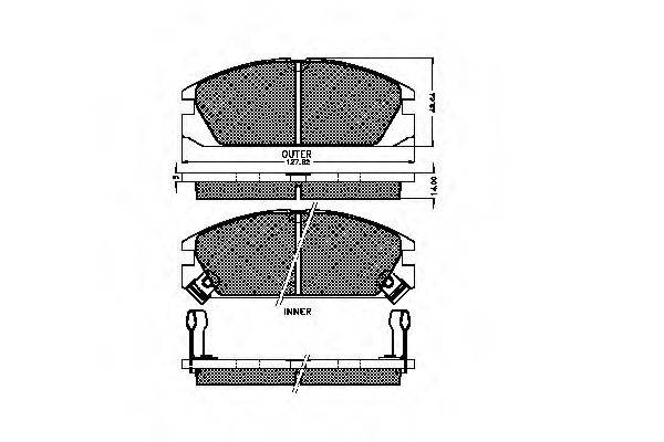 Комплект тормозных колодок, дисковый тормоз SPIDAN 31277