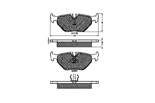 Комплект тормозных колодок, дисковый тормоз SPIDAN 31343