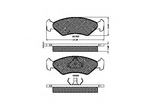 Комплект тормозных колодок, дисковый тормоз SPIDAN 31705