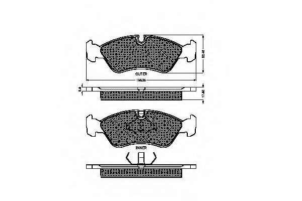 Комплект тормозных колодок, дисковый тормоз SPIDAN 31706