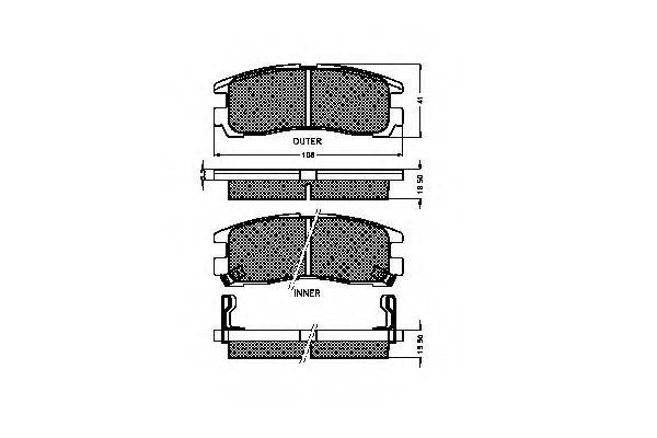 Комплект тормозных колодок, дисковый тормоз SPIDAN 31712
