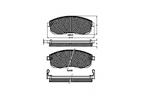 Комплект тормозных колодок, дисковый тормоз SPIDAN 31714