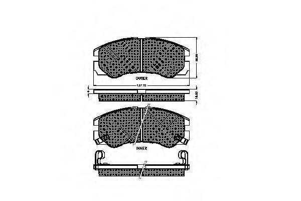 Комплект тормозных колодок, дисковый тормоз SPIDAN 31868