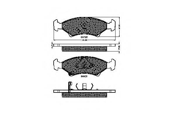 Комплект тормозных колодок, дисковый тормоз SPIDAN 32010