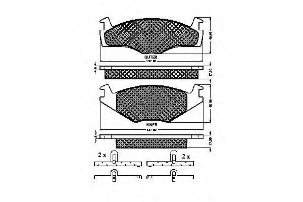 Комплект тормозных колодок, дисковый тормоз SPIDAN 32022