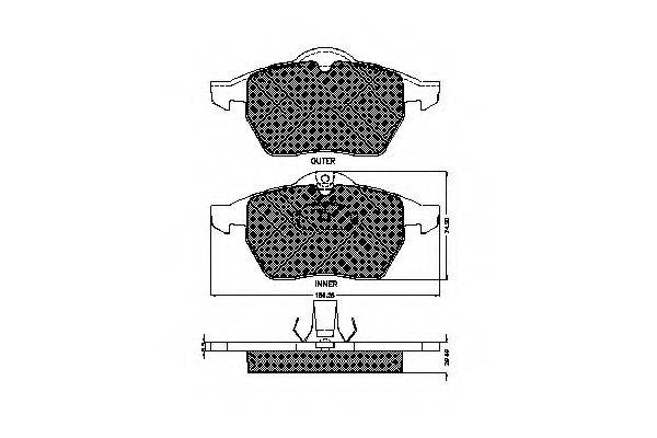 Комплект тормозных колодок, дисковый тормоз SPIDAN 32216