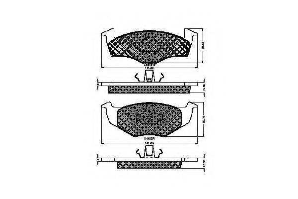 Комплект тормозных колодок, дисковый тормоз SPIDAN 32288