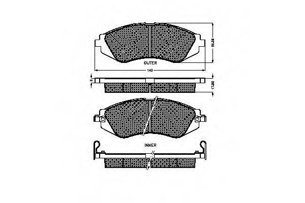 Комплект тормозных колодок, дисковый тормоз SPIDAN 32326