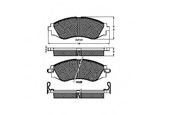 Комплект тормозных колодок, дисковый тормоз SPIDAN 32327