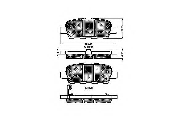 SPIDAN 32443 Комплект тормозных колодок, дисковый тормоз