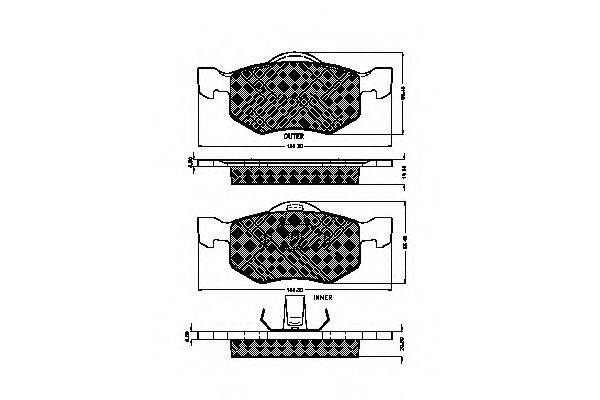 Комплект тормозных колодок, дисковый тормоз SPIDAN 32455