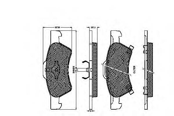 Комплект тормозных колодок, дисковый тормоз SPIDAN 32462
