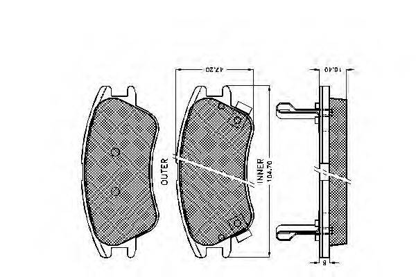 Комплект тормозных колодок, дисковый тормоз SPIDAN 32472