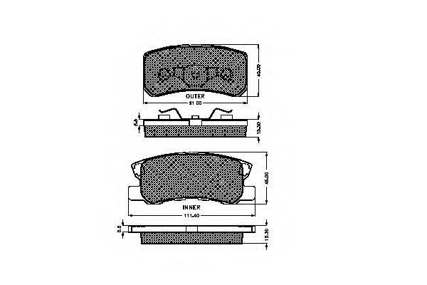 Комплект тормозных колодок, дисковый тормоз SPIDAN 32661