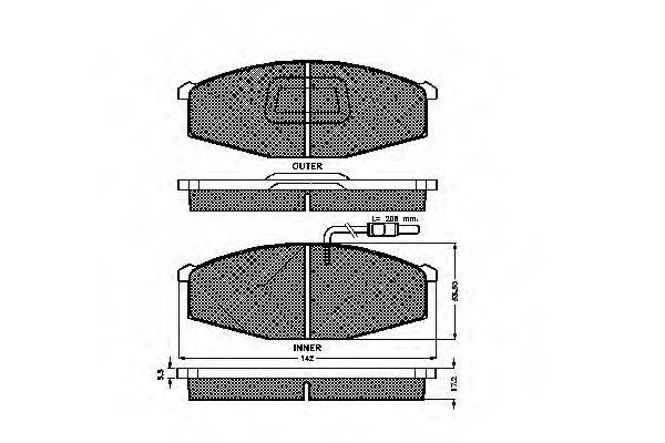 Комплект тормозных колодок, дисковый тормоз SPIDAN 32698