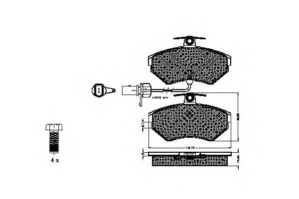Комплект тормозных колодок, дисковый тормоз SPIDAN 32712