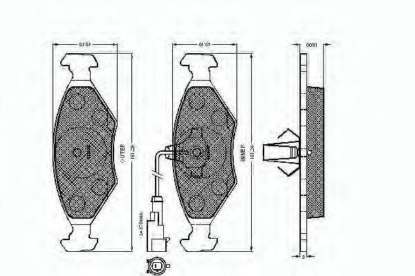Комплект тормозных колодок, дисковый тормоз SPIDAN 32757