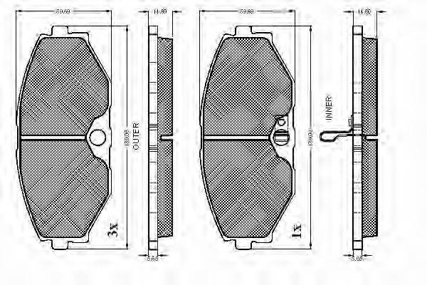 Комплект тормозных колодок, дисковый тормоз SPIDAN 32814