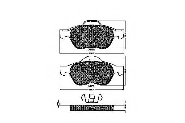 Комплект тормозных колодок, дисковый тормоз SPIDAN 32829
