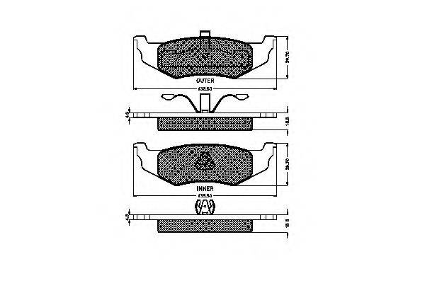 Комплект тормозных колодок, дисковый тормоз SPIDAN 32873