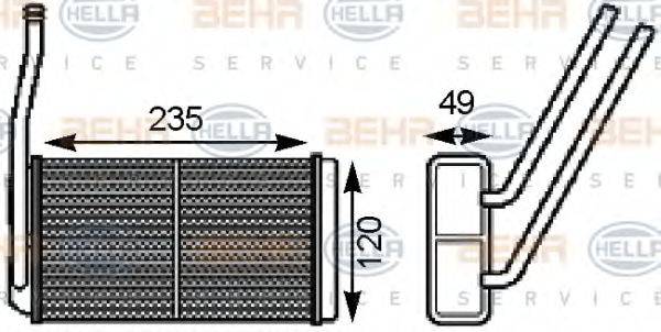 BEHR HELLA SERVICE 8FH351000161 Теплообменник, отопление салона