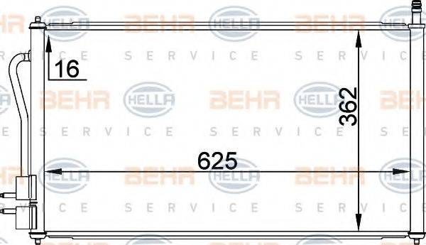 BEHR HELLA SERVICE 8FC351037471 Конденсатор, кондиционер