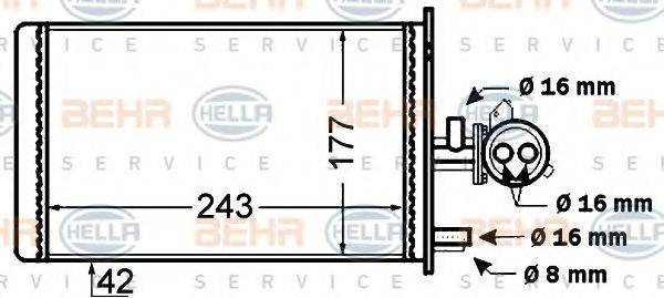 BEHR HELLA SERVICE 8FH351308181 Теплообменник, отопление салона