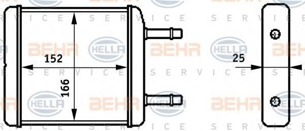 BEHR HELLA SERVICE 8FH351313181 Теплообменник, отопление салона