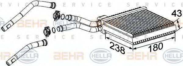 BEHR HELLA SERVICE 8FH351315631 Теплообменник, отопление салона
