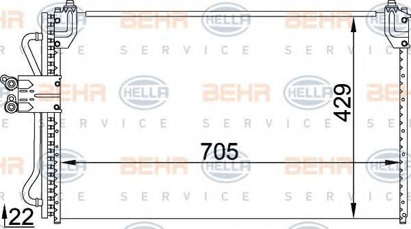 BEHR HELLA SERVICE 8FC351318321 Конденсатор, кондиционер
