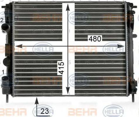 Радиатор, охлаждение двигателя BEHR HELLA SERVICE 8MK 376 700-581