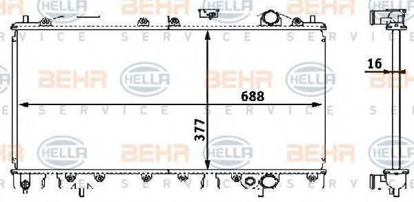 BEHR HELLA SERVICE 8MK376708401 Радиатор, охлаждение двигателя