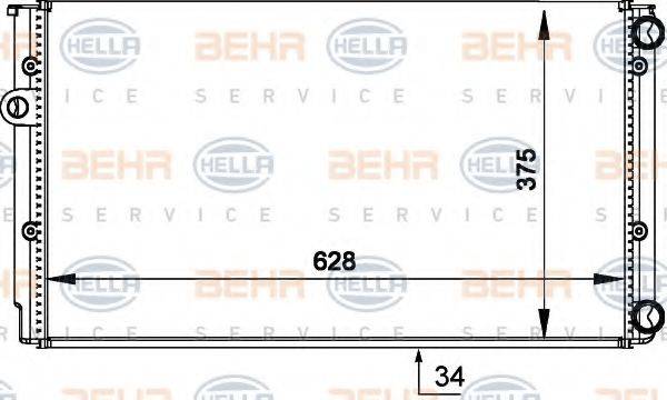 BEHR HELLA SERVICE 8MK376714041 Радиатор, охлаждение двигателя