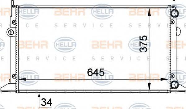 BEHR HELLA SERVICE 8MK376719711 Радиатор, охлаждение двигателя
