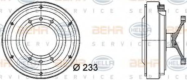 BEHR HELLA SERVICE 8MV376727181 Сцепление, вентилятор радиатора