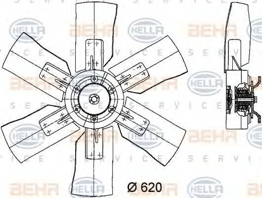 Вентилятор, охлаждение двигателя BEHR HELLA SERVICE 8MV 376 731-201