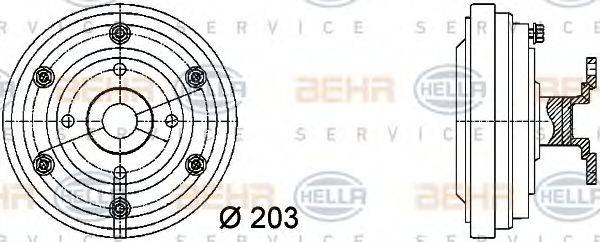 BEHR HELLA SERVICE 8MV376731281 Сцепление, вентилятор радиатора