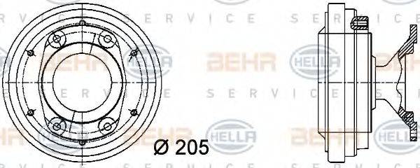 BEHR HELLA SERVICE 8MV376731291 Сцепление, вентилятор радиатора