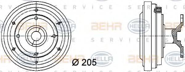 BEHR HELLA SERVICE 8MV376731431 Сцепление, вентилятор радиатора