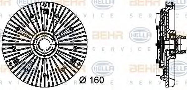 Сцепление, вентилятор радиатора BEHR HELLA SERVICE 8MV 376 732-031