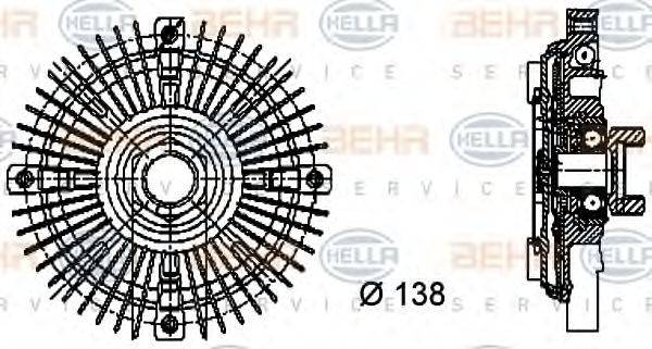 BEHR HELLA SERVICE 8MV376732201 Сцепление, вентилятор радиатора
