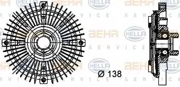 Сцепление, вентилятор радиатора BEHR HELLA SERVICE 8MV 376 732-211