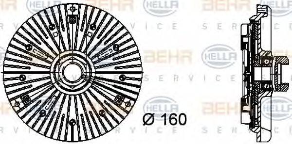 Сцепление, вентилятор радиатора BEHR HELLA SERVICE 8MV 376 733-031
