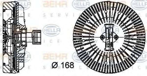 BEHR HELLA SERVICE 8MV376734381 Сцепление, вентилятор радиатора