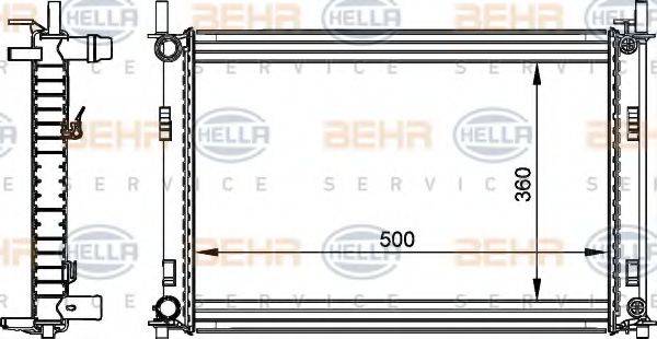 Радиатор, охлаждение двигателя BEHR HELLA SERVICE 8MK 376 764-301