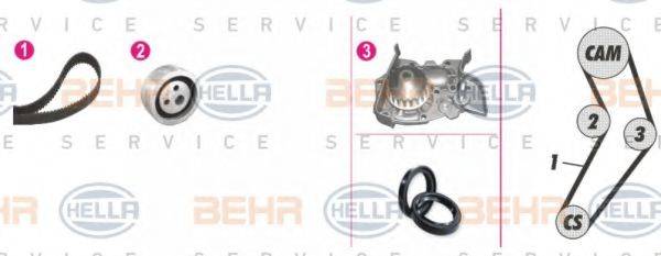 BEHR HELLA SERVICE 8MP376801881 Водяной насос + комплект зубчатого ремня